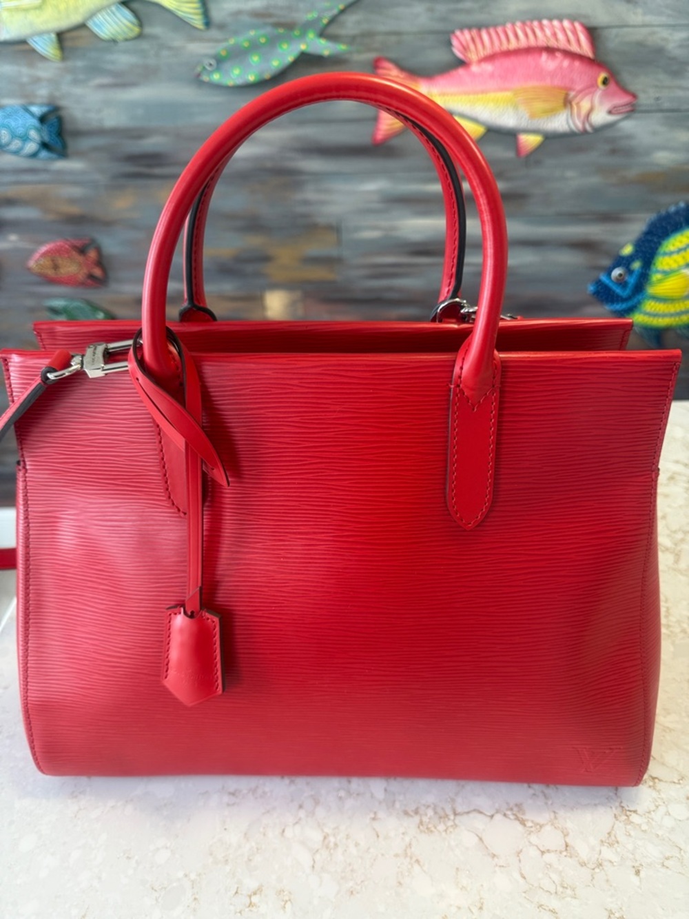 Louis Vuitton Red Epi Leather Marley Satchel